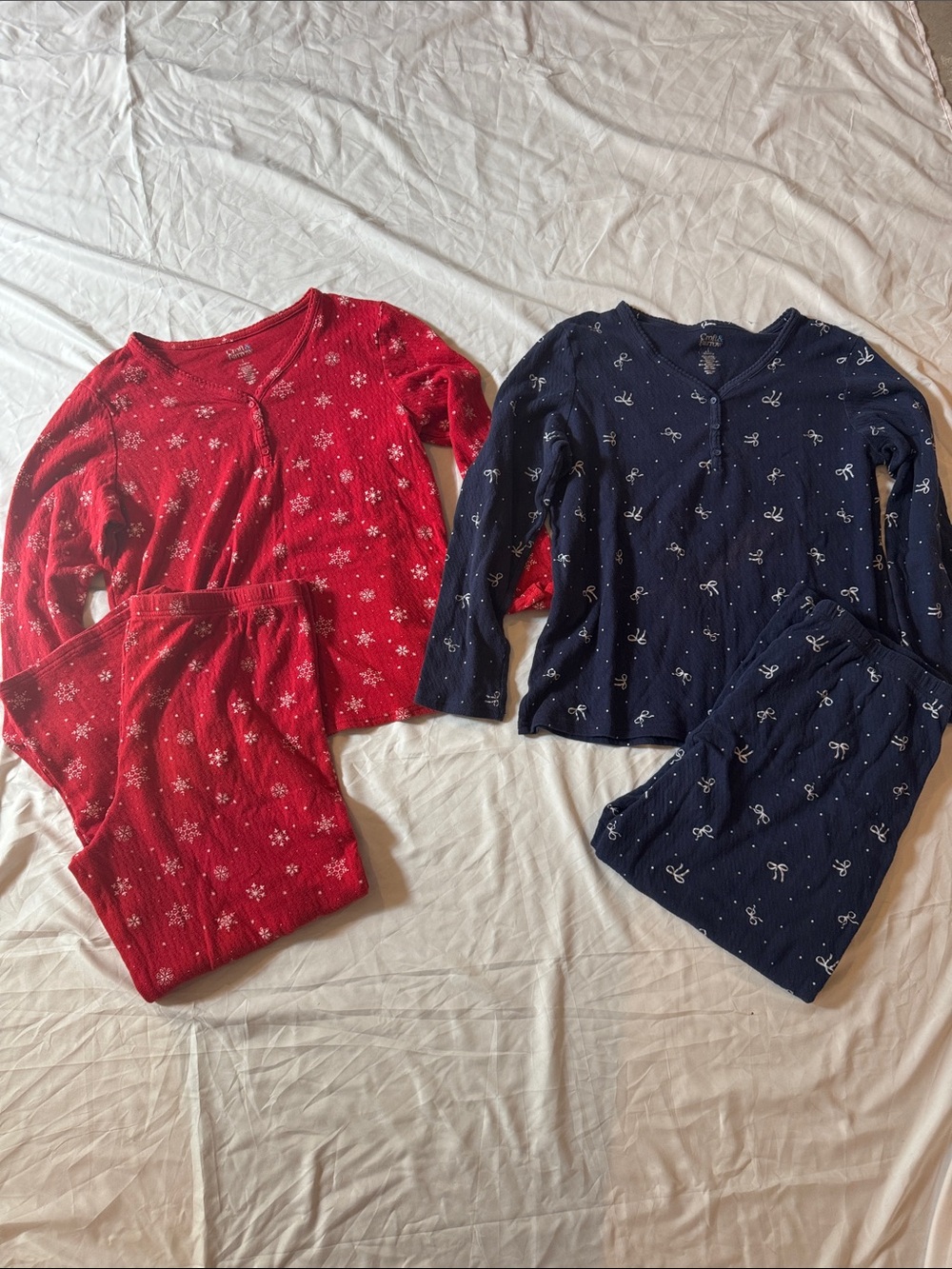 Croft & Barrow Women’s Red & Navy Ribbed Pajama Sets 2 Sets